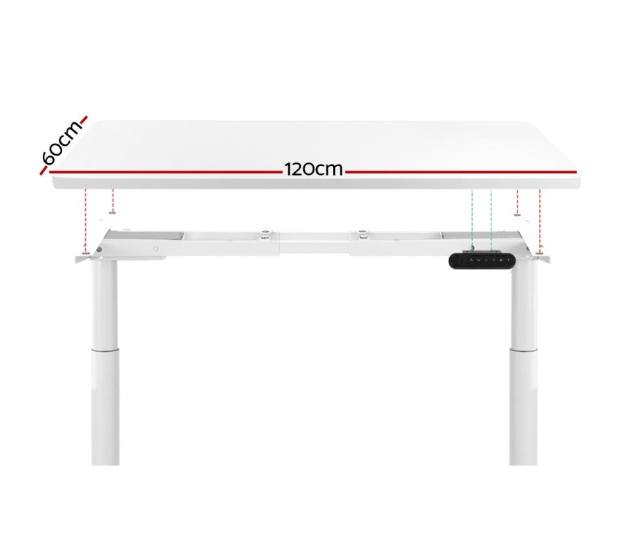 Electric Standing Desk 120cm Height Adjustable Sit Stand Desks Table White Electric Standing Desk 120cm Height Adjustable Sit Stand Desks Table White