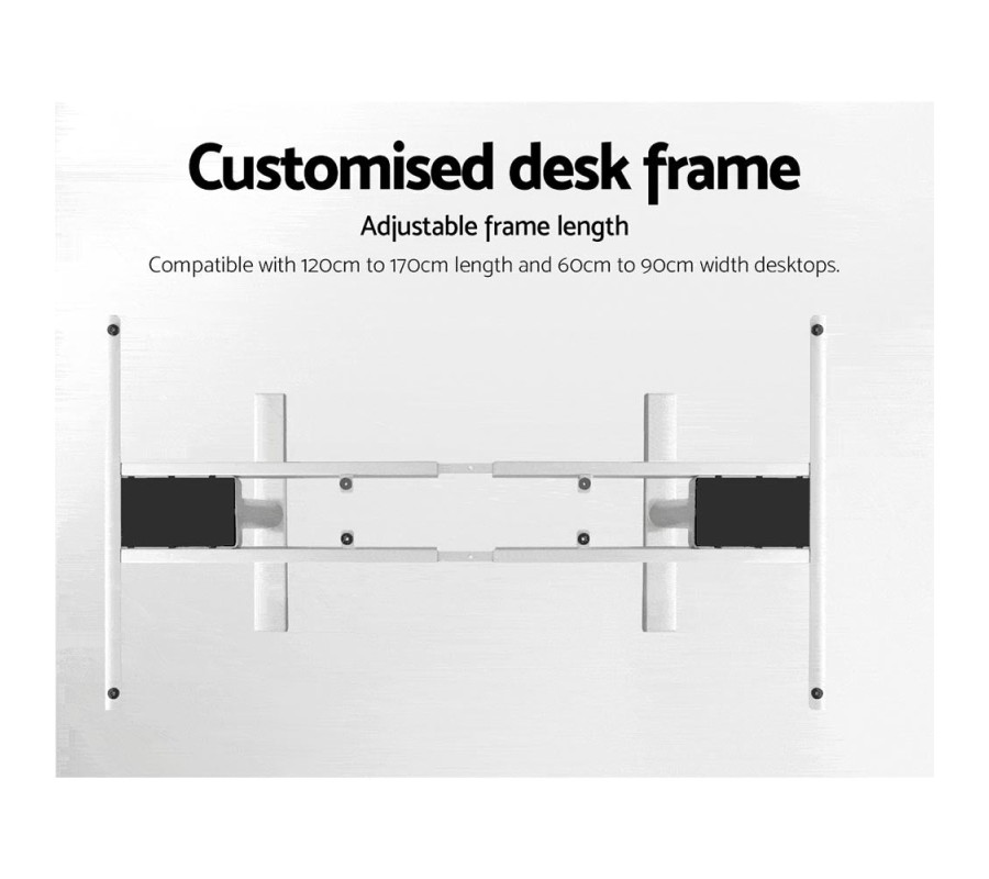 Electric Standing Desk 120cm Height Adjustable Sit Stand Desks Table White Electric Standing Desk 120cm Height Adjustable Sit Stand Desks Table White