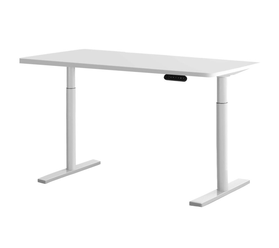 Electric Standing Desk 140cm Height Adjustable Sit Stand Desks White 140cm Electric Standing Desk 140cm Height Adjustable Sit Stand Desks White 140cm