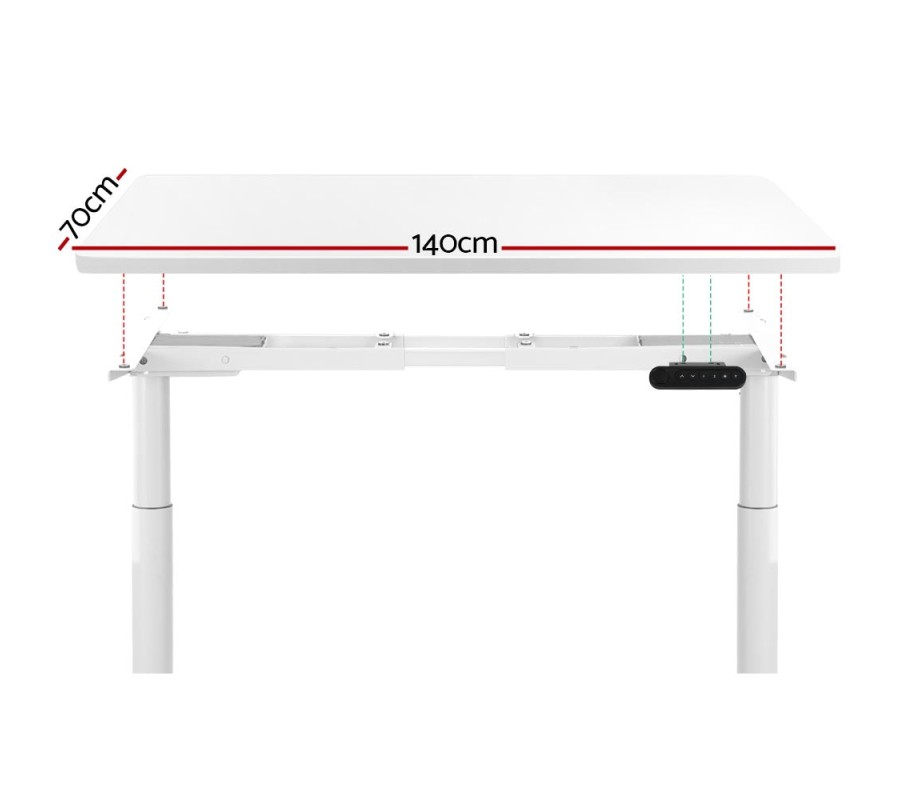 Electric Standing Desk 140cm Height Adjustable Sit Stand Desks White 140cm Electric Standing Desk 140cm Height Adjustable Sit Stand Desks White 140cm